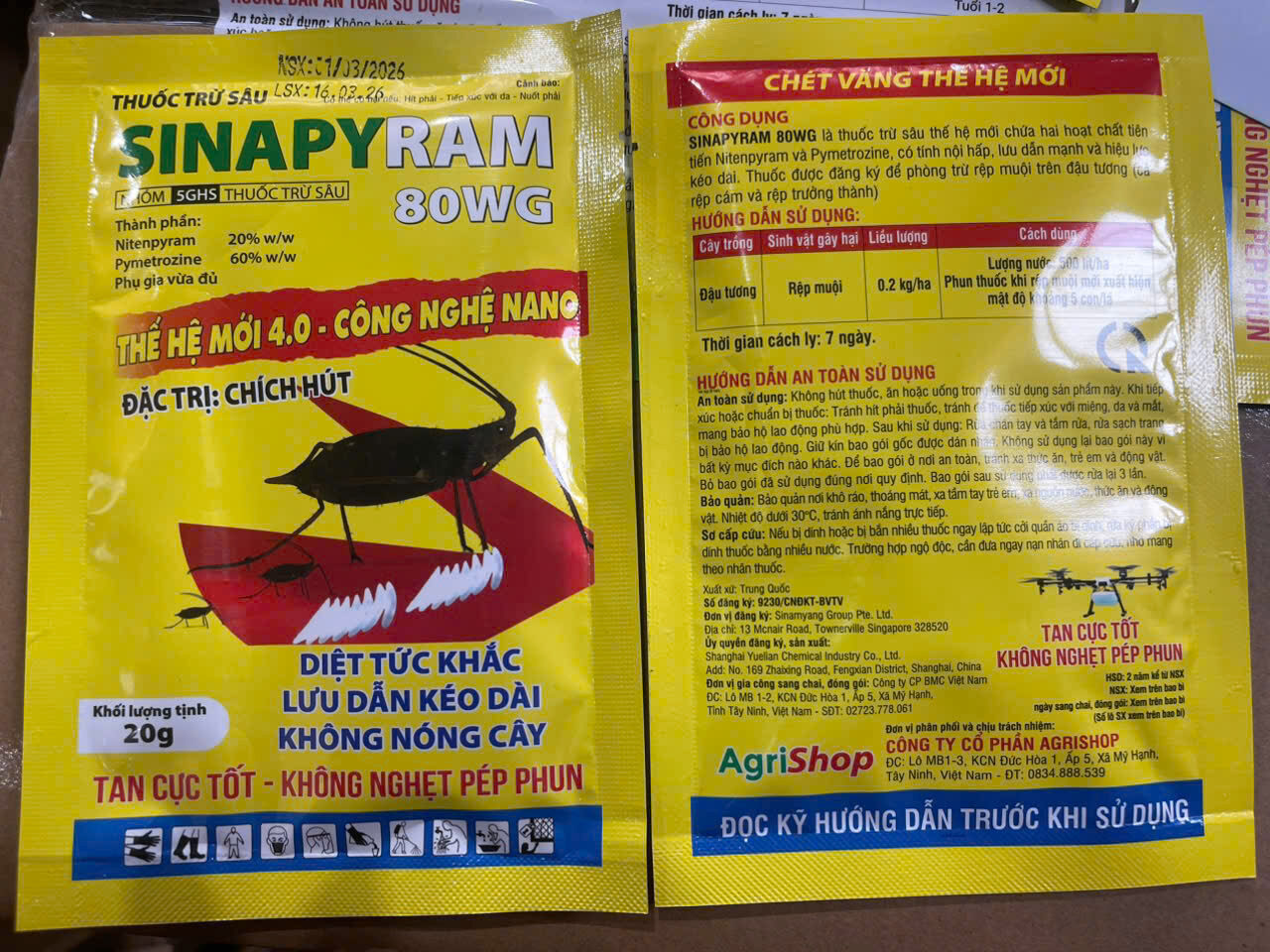THUỐC SÂU SINAPYRAM 80WG THUỐC SÂU SINAPYRAM 80WG